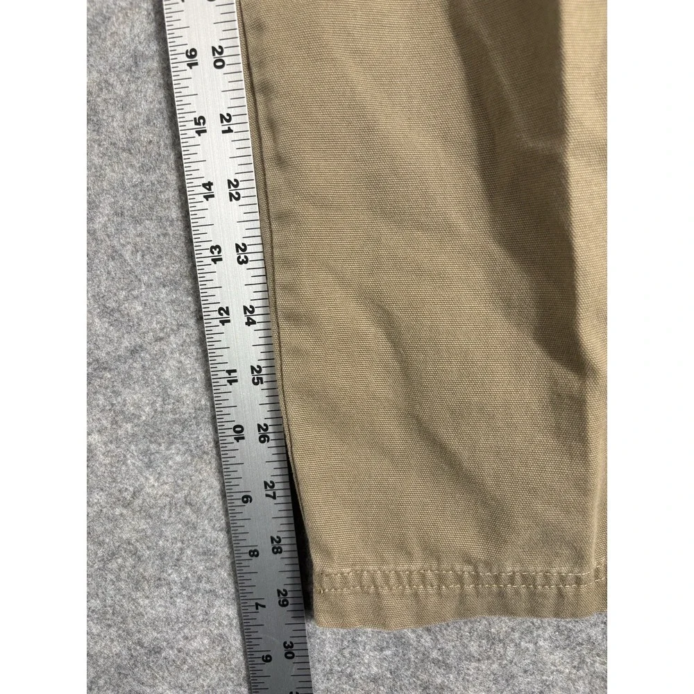 LL Bean Pants Mens 35 Brown Cotton Chino Cargo Flat Front Mid Rise Slash Pockets